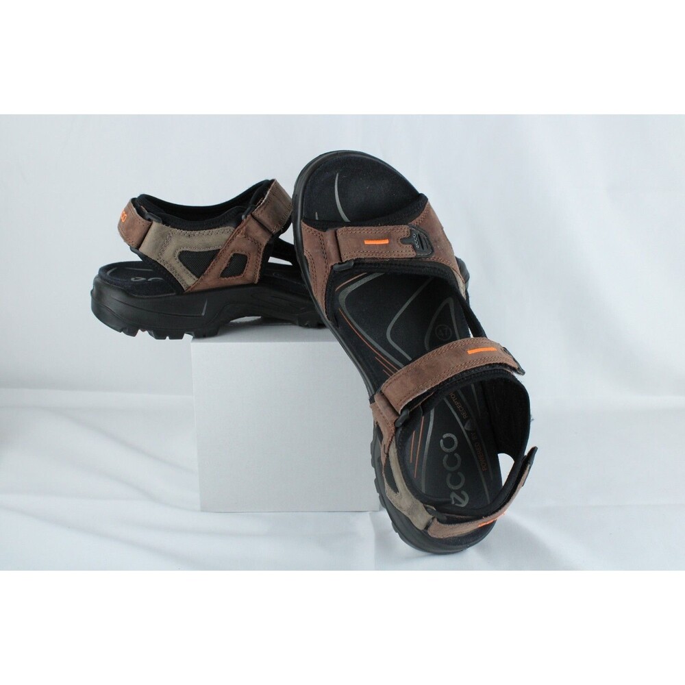 Ecco Yucatan Sandals Mens Size 47 Brown Black Outdoor Hiking Powered By Receptor